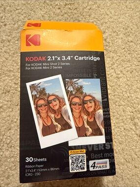 New, open box Kodak 2.1" x 3.4" Photo Paper, 30 sheets